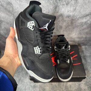 Size 9.5 | Jordan 4 Black Canvas With Box | Pre-Owned